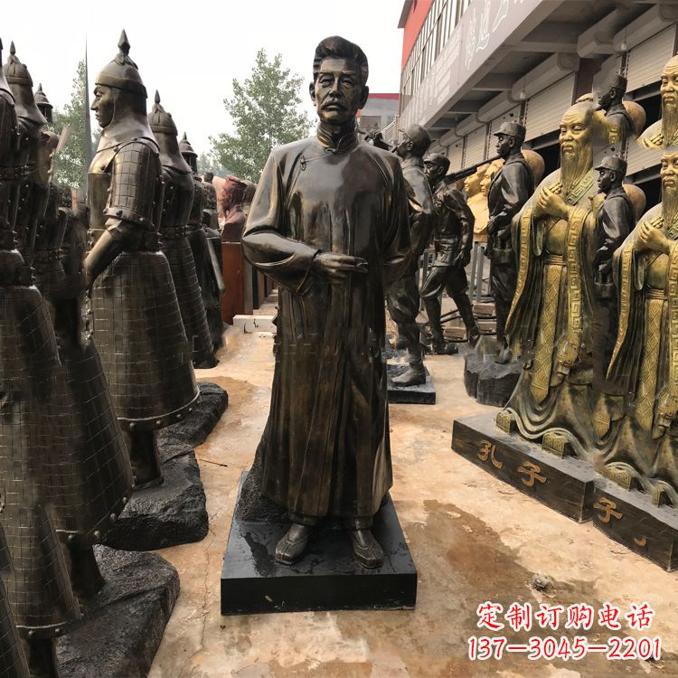 烟台经典人物鲁迅大师仿铜雕塑