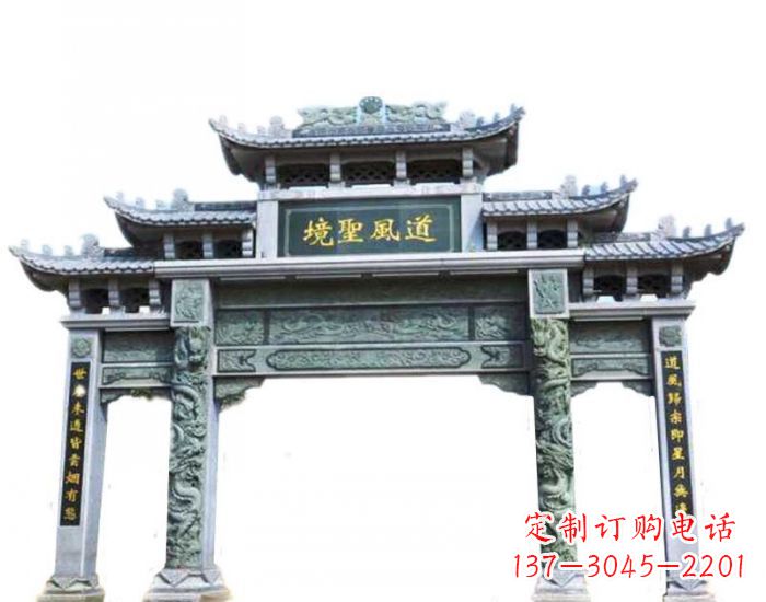 烟台精美石雕牌坊雕塑,为贵客营造至尊荣耀