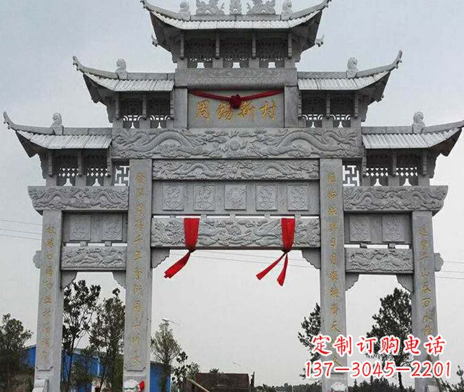 烟台精美石雕牌坊雕塑