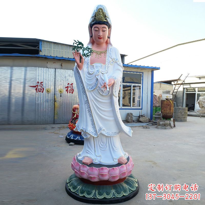 烟台玻璃钢彩绘观音雕塑