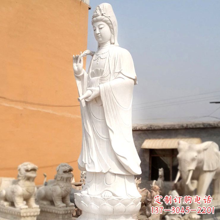 烟台滴水观音汉白玉石雕佛像