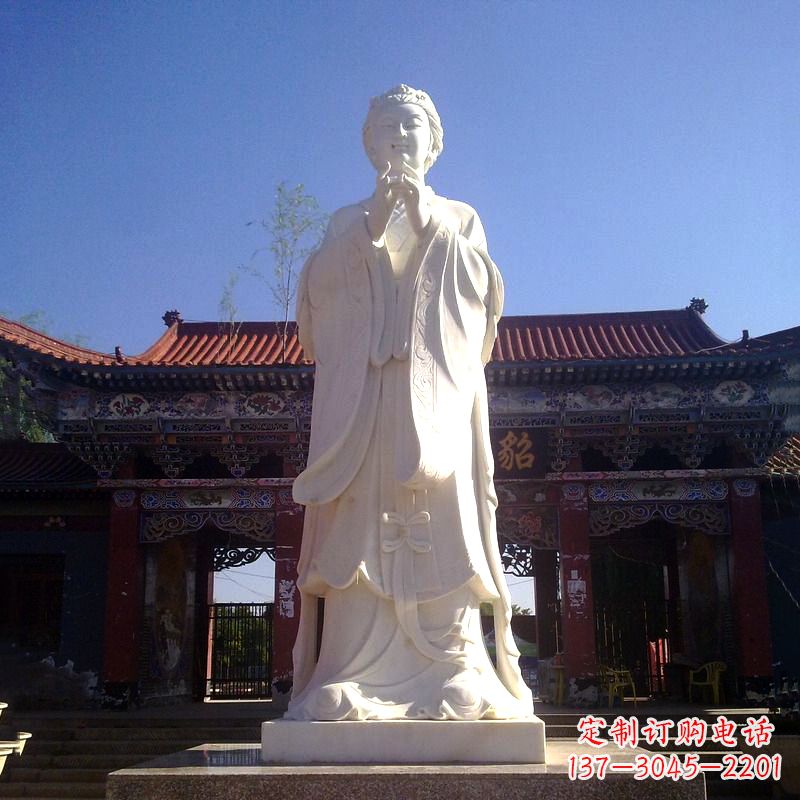 烟台以貂蝉为灵感的汉白玉石雕像