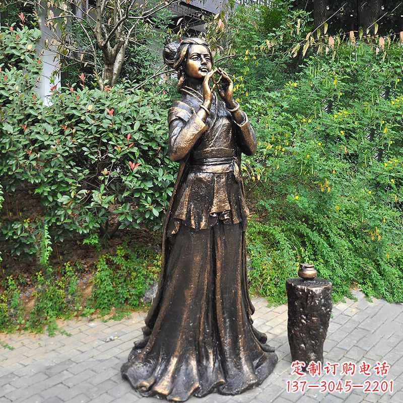 烟台貂蝉铜雕塑公园古代美女人物雕塑