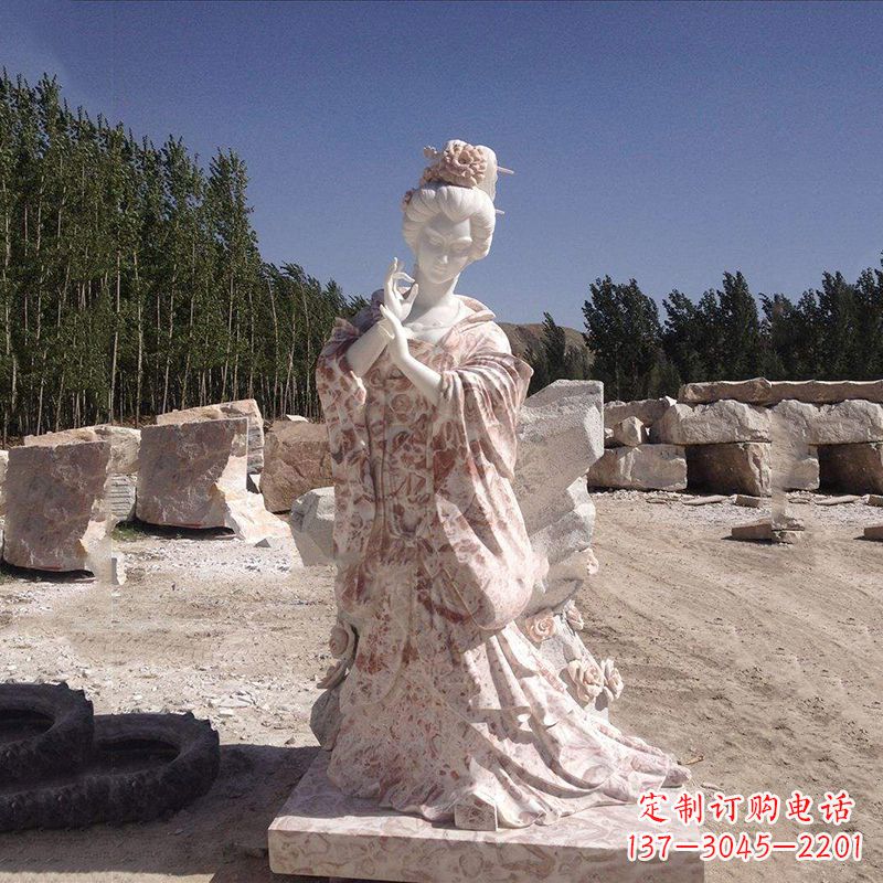 烟台传统艺术精美貂蝉石雕塑