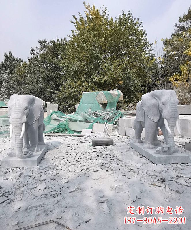 烟台优雅精美大象石雕
