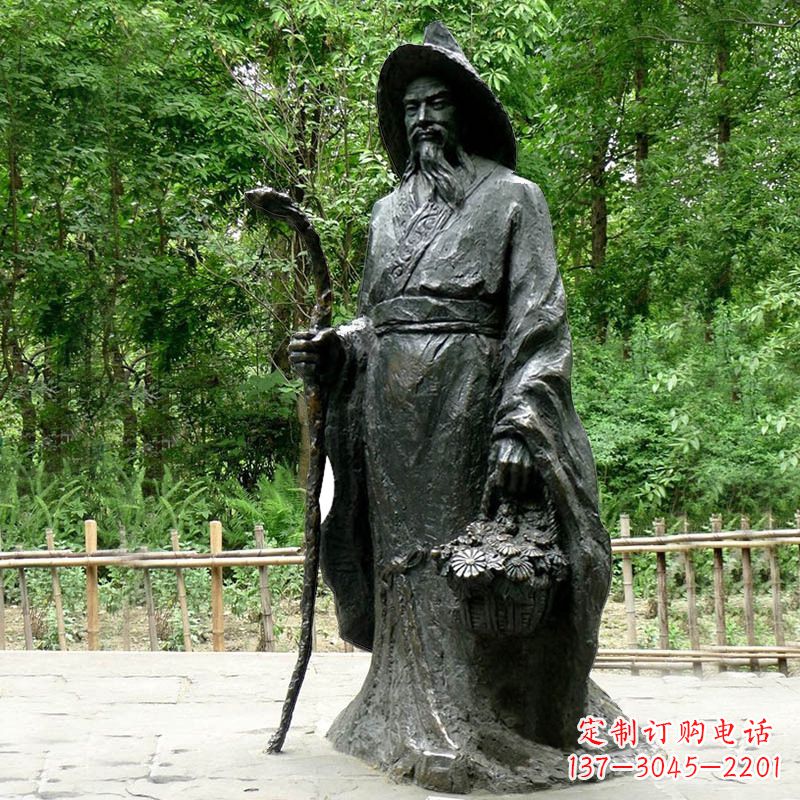 烟台精致历史名人陶渊明雕像
