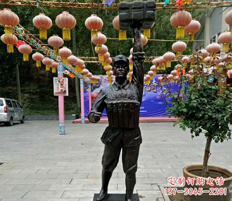 烟台董存瑞铜雕精致迷人的手工雕塑艺术