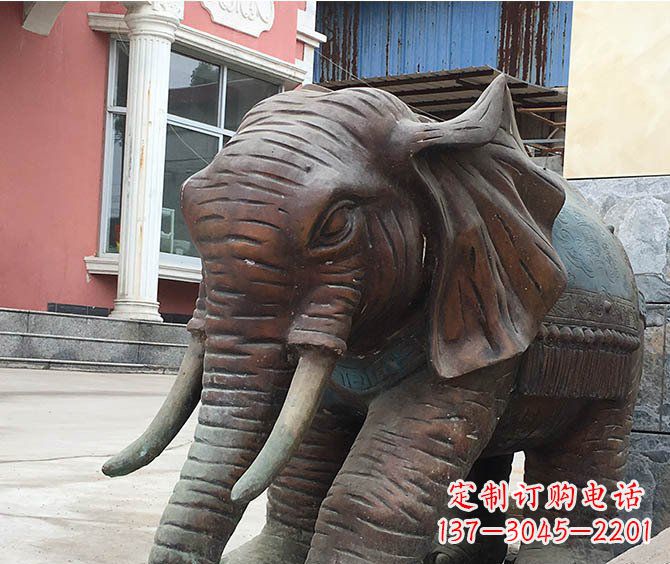 烟台动物大象公园铜雕摆件