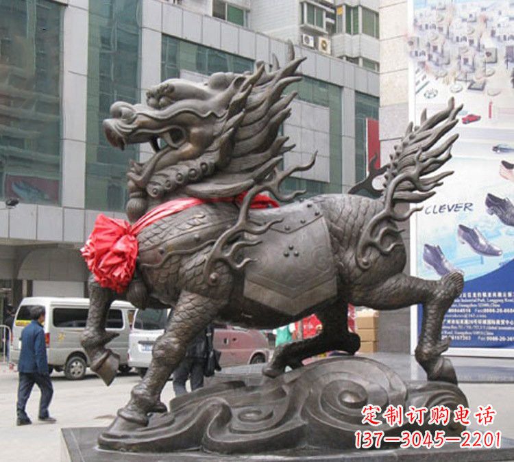 烟台铜雕大型麒麟雕塑