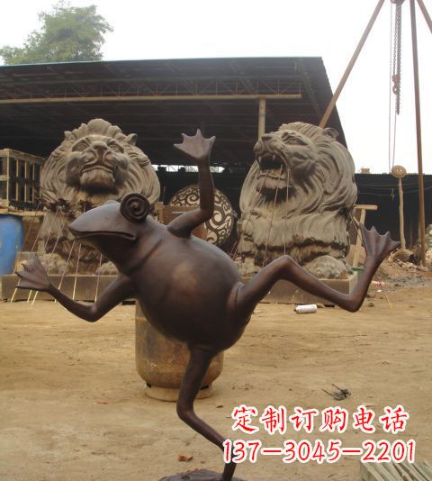 烟台青蛙铜雕,精美而可爱