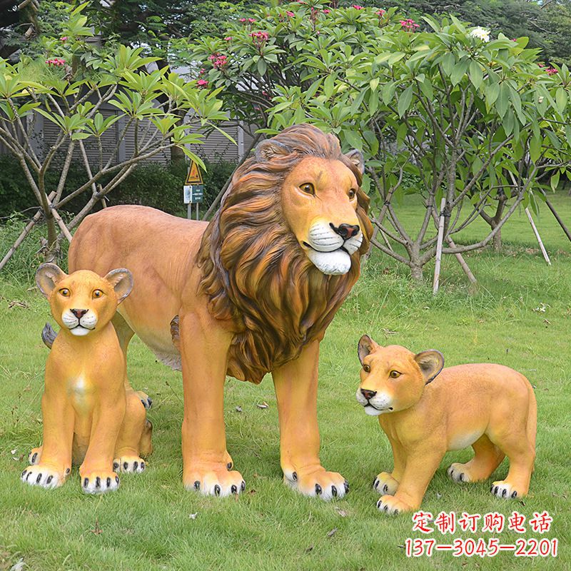 烟台古典风格仿真狮子雕塑摆件