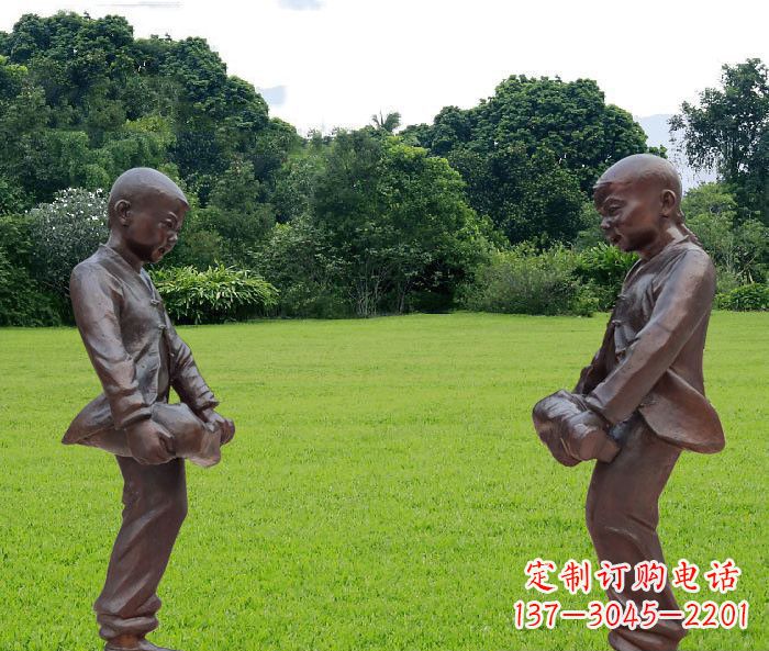 烟台中领雕塑精致的儿童铜雕雕塑