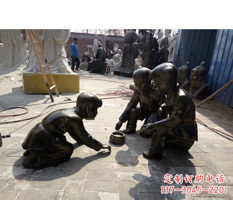 烟台斗蛐蛐铜雕 儿童系列