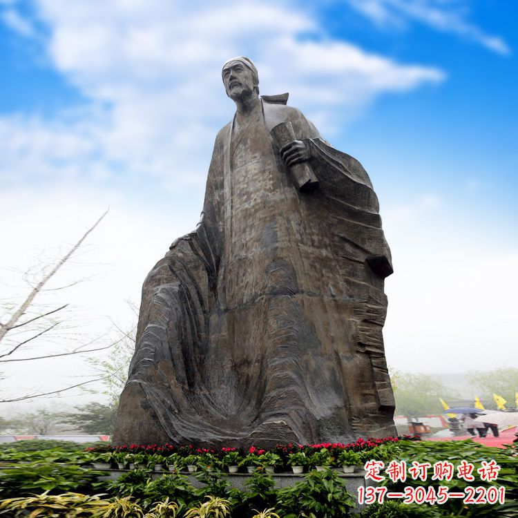 烟台中领雕塑-大型景区景点历史名人杜甫雕像