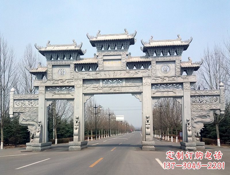 烟台中领雕塑装饰性牌坊雕塑