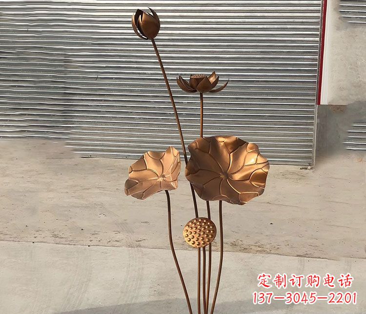 烟台锻铜不锈钢荷花雕塑