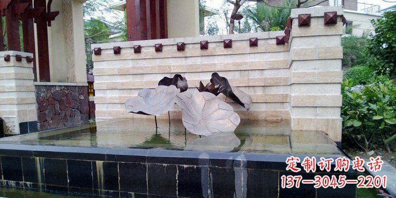 烟台锻铜荷叶雕塑