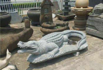 烟台动物雕塑大理石鳄鱼
