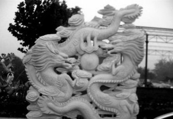 烟台精美大理石双龙雕塑