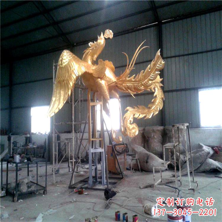烟台锻铜精美凤凰雕塑