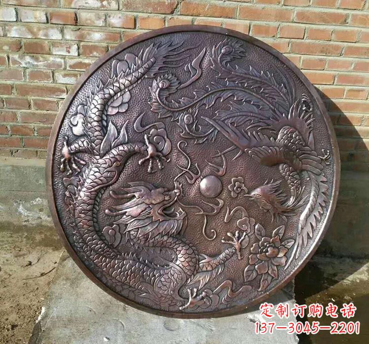 烟台传统工艺锻铜龙凤雕塑