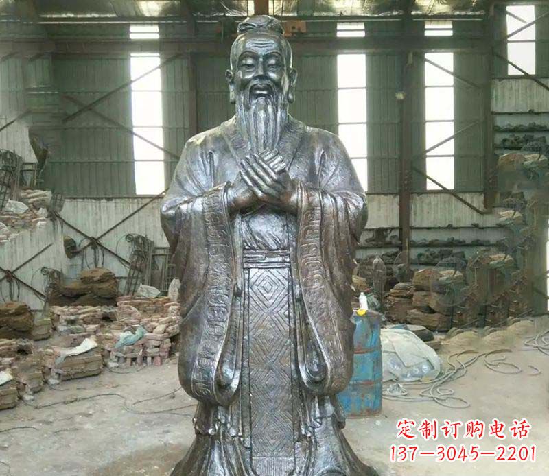 烟台锻铜校园老子人物雕塑,铸就永恒的追求