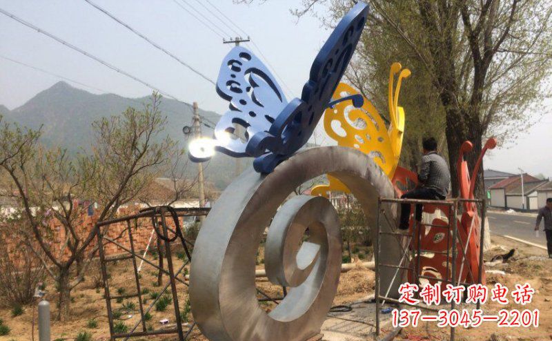 烟台优雅无比,不锈钢蝴蝶雕塑