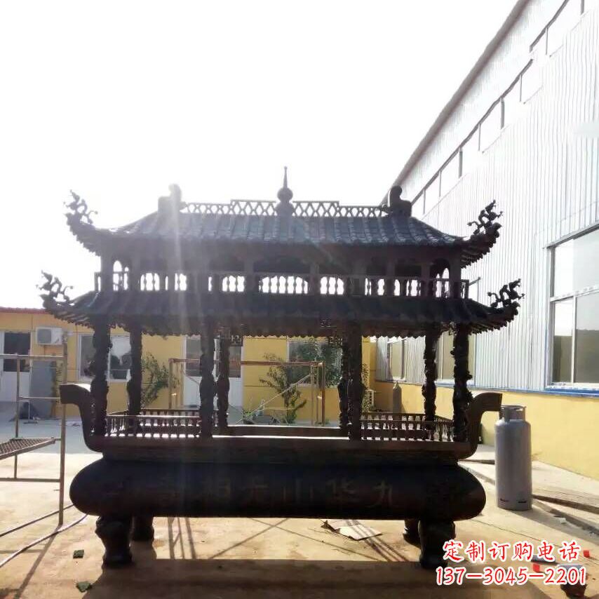 烟台欣赏传统文化的多层铜香炉雕塑