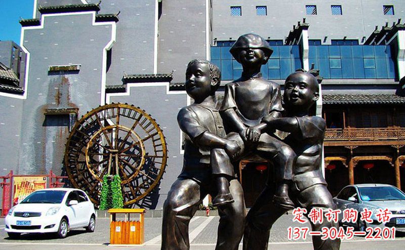 烟台儿童小品人物铜雕