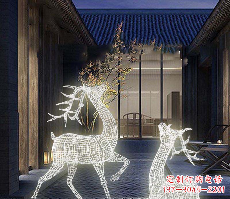 烟台发光精致梅花鹿雕塑