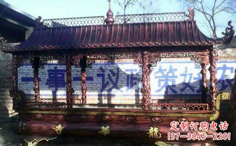 烟台方形寺庙香炉铜雕塑