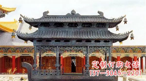 烟台方形寺庙香炉铜雕塑