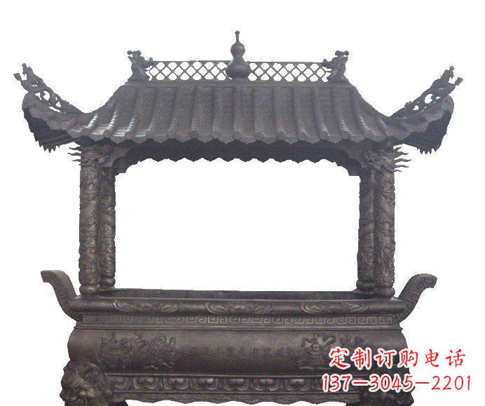烟台古典庙宇香炉铜雕