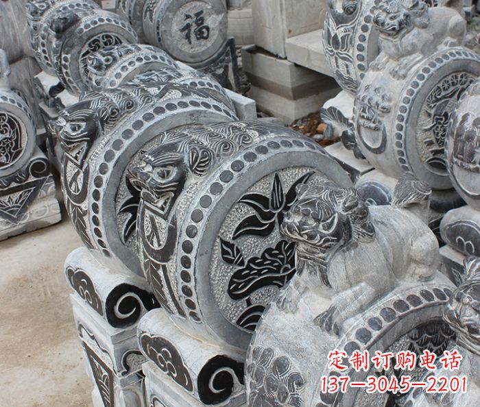 烟台仿古抱鼓石招财石门墩 (2)