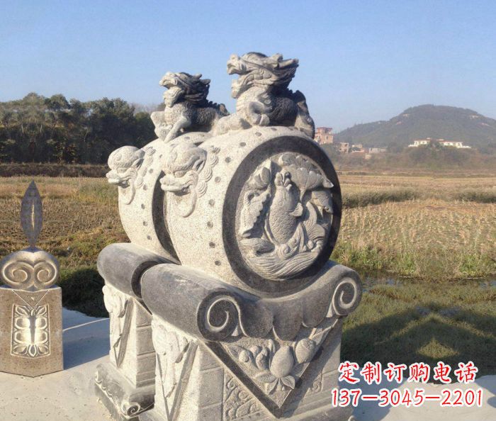 烟台仿古抱鼓石镇宅石门墩 (4)