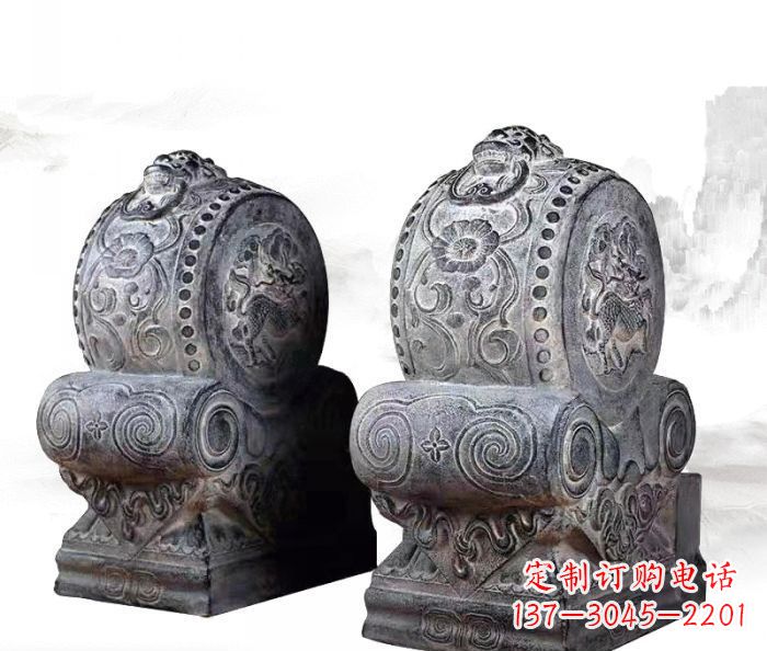 烟台仿古抱鼓石镇宅石门墩 (3)
