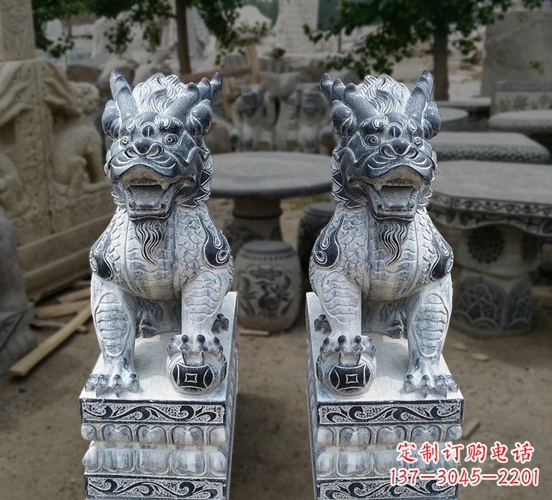 烟台传统工艺仿古麒麟雕塑