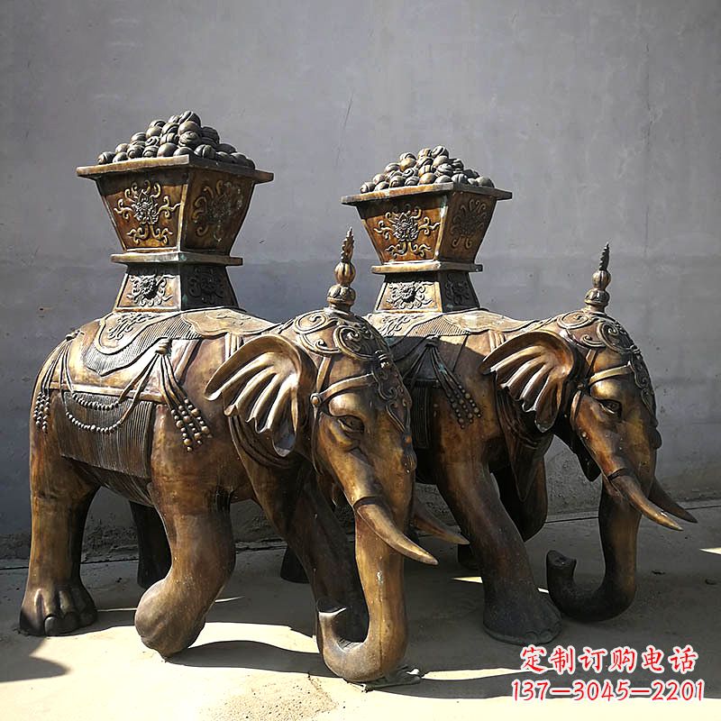 烟台中领雕塑-传承传统,大象铜雕精美古典