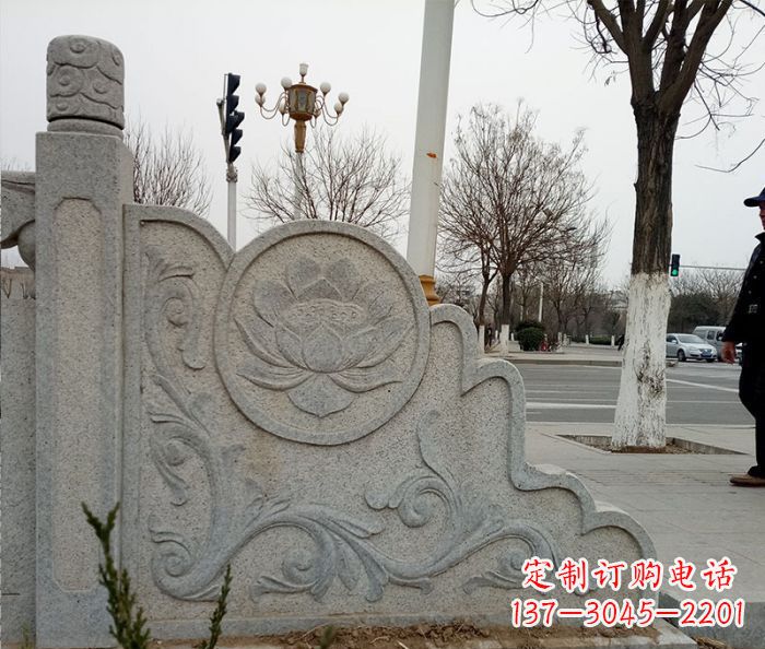 烟台仿古护城河石栏板雕塑
