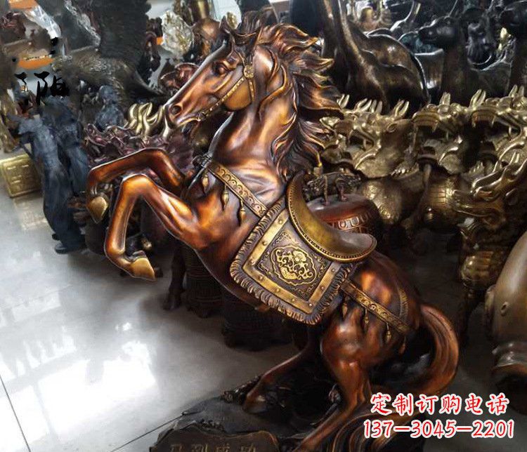 烟台仿古马到成功铜雕塑摆件 (2)