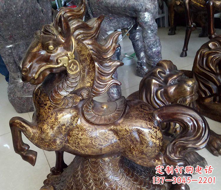 烟台仿古马到成功铜雕塑摆件