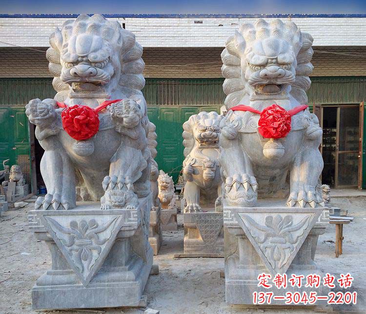 烟台传统风格狮子石雕