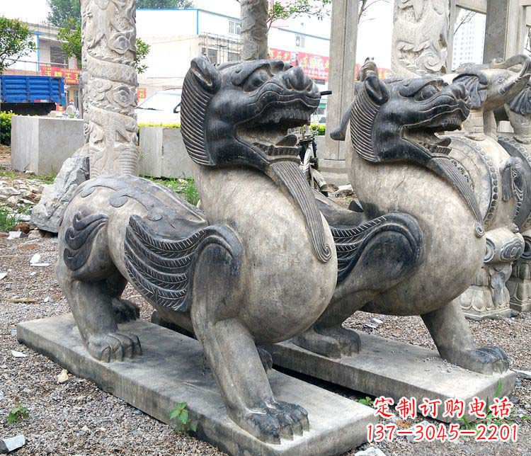 烟台工艺精湛的仿古貔貅门口招财石雕