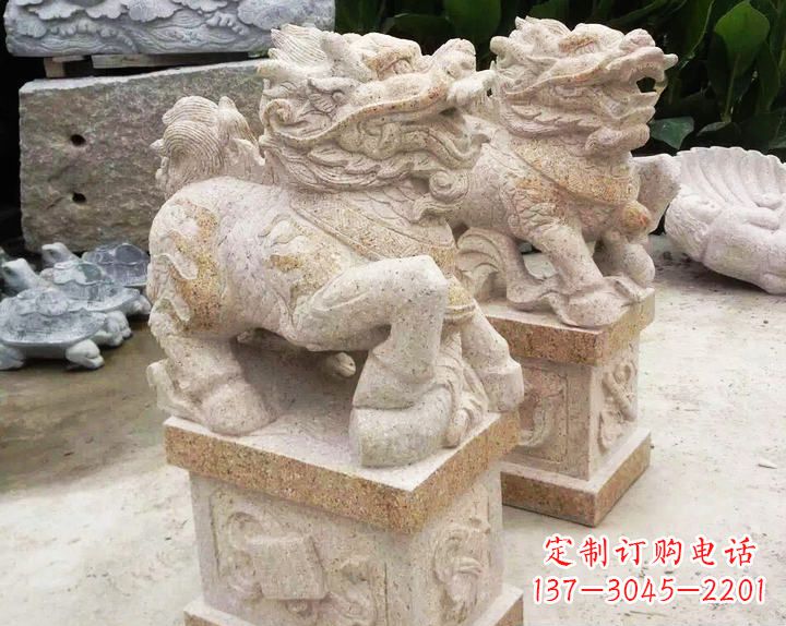 烟台仿古麒麟门口镇宅石雕