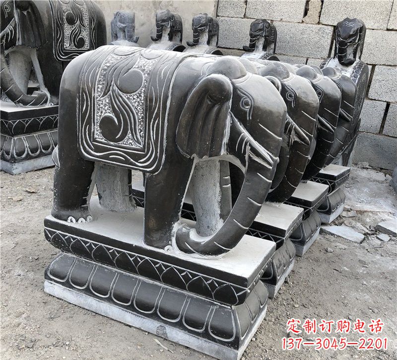 烟台仿古青石大象雕塑