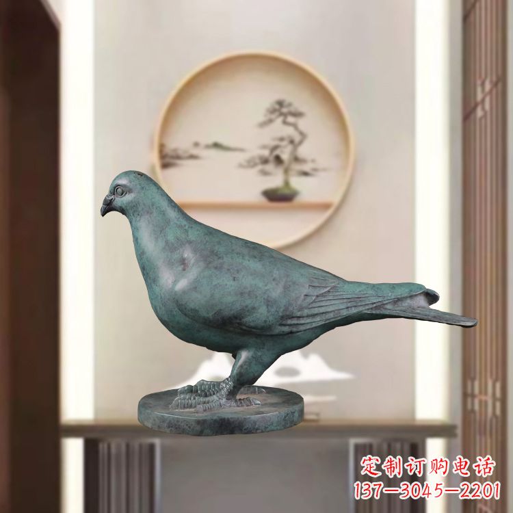 烟台仿古青铜鸽子动物雕塑摆件