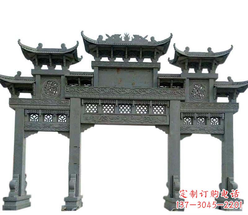 烟台精美的仿古大理石牌坊雕塑