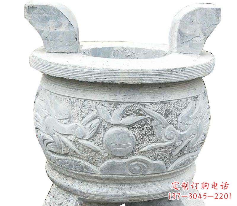 烟台精美仿古三足香炉石雕