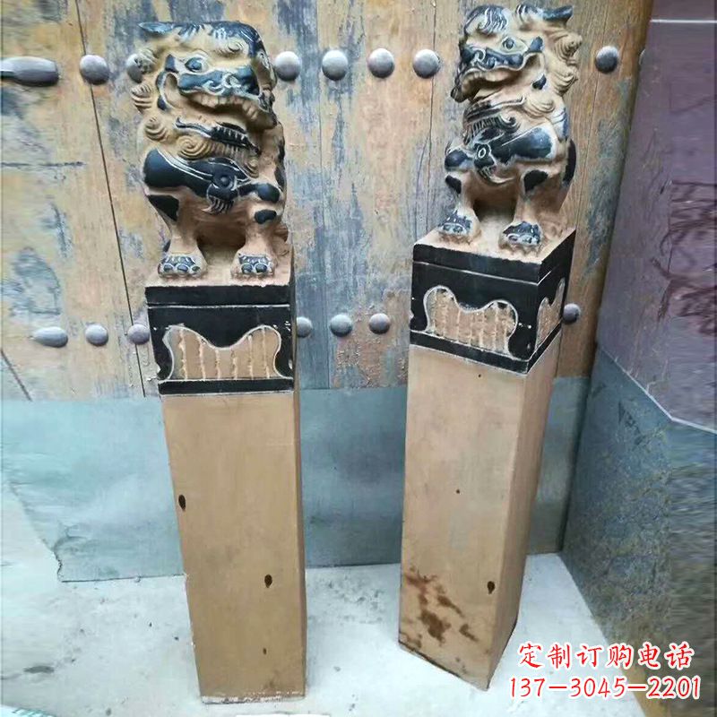 烟台精美狮子雕塑 拴马桩