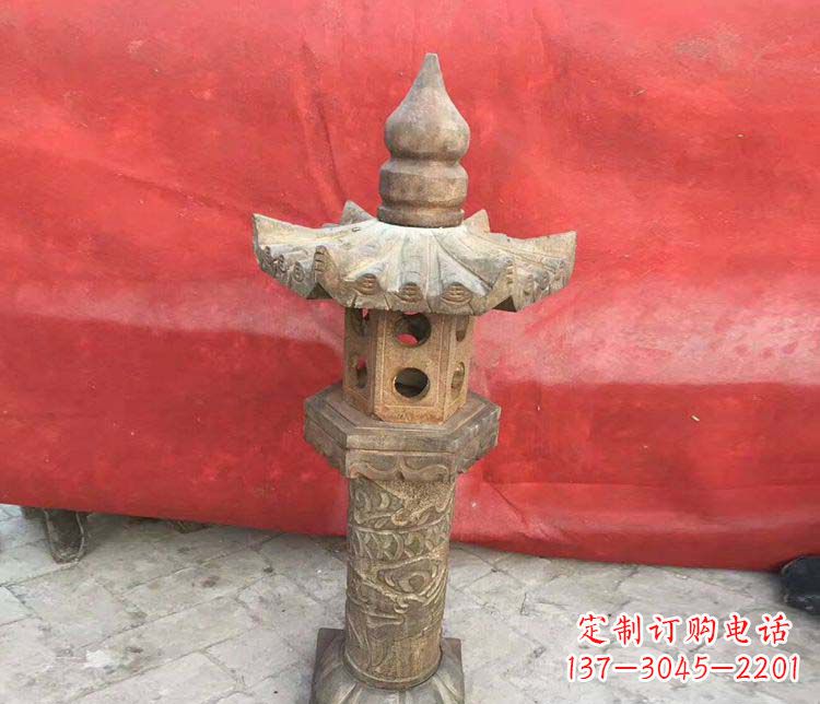 烟台仿古石灯公园石雕 (2)